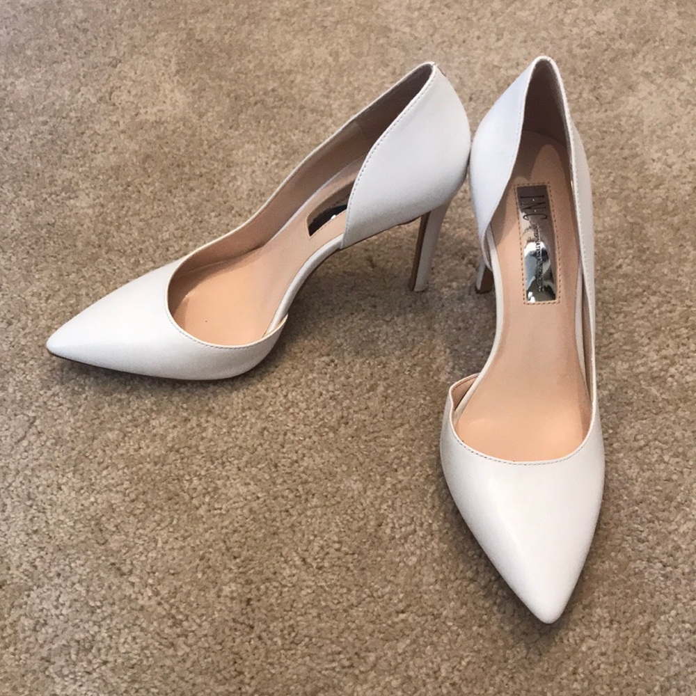 White pointed toe Heels INC